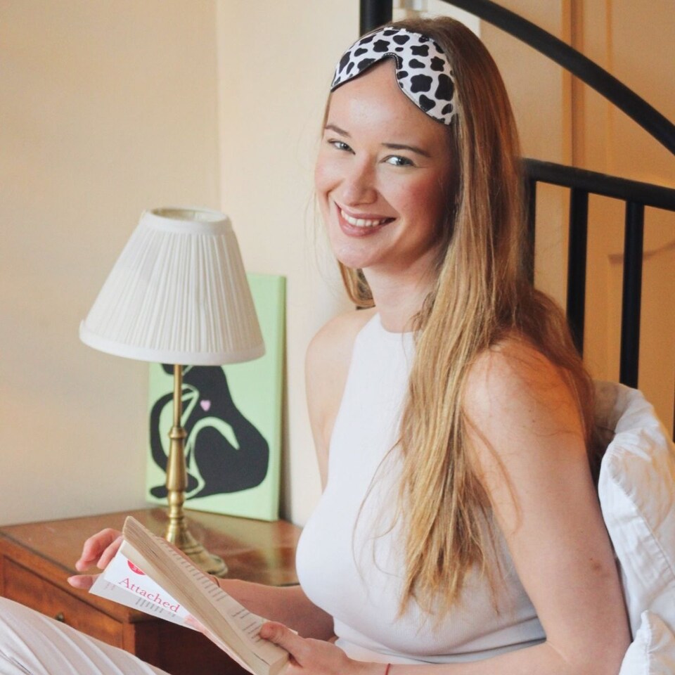 image 1 of SMUG Contoured 3D Blackout Sleep Mask - Cow Print
