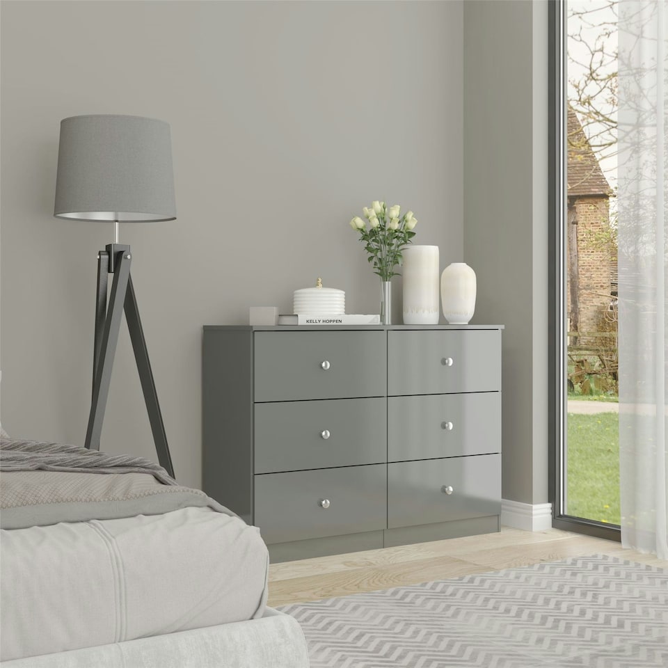 image 1 of Denver 6 Drawer Chest Grey
