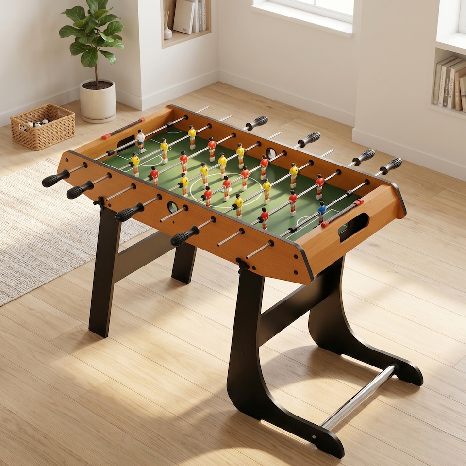image 1 of HOMCOM Folding Football Gaming Table Mini Foosball Soccer Table, Family Fun