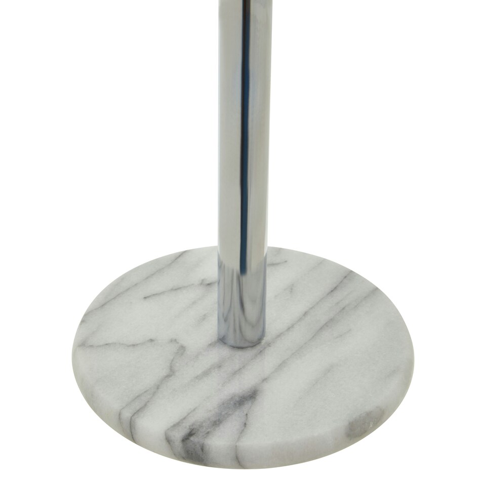image 1 of Interiors by Premier Stable Chrome Kitchen Roll Holder With Marble Base, Elegant Design Kitchen Holder, Sturdy Roll Holder