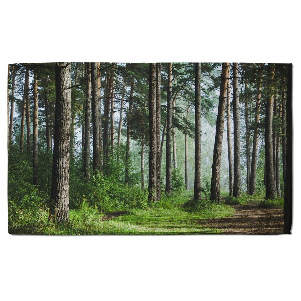 image 1 of Beautiful summer forest with different trees Designer Bath Towel | Multi