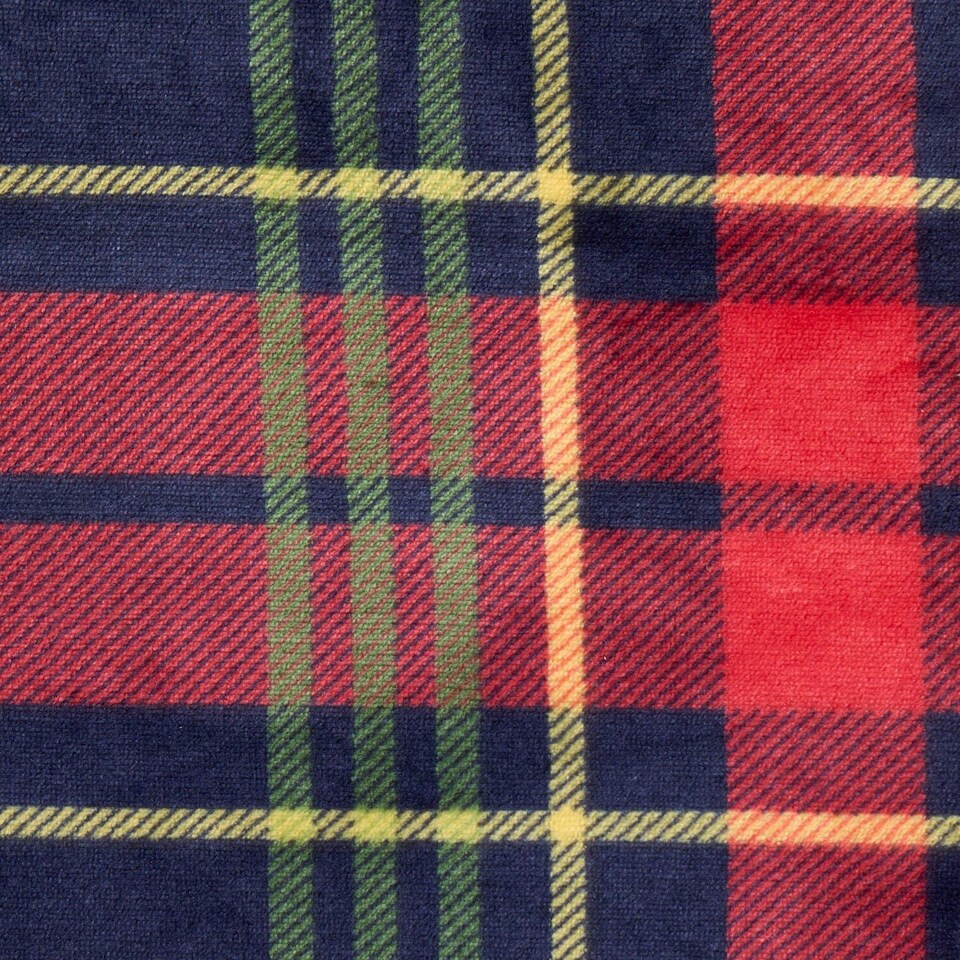 image 1 of OHS Oxford Flannel Fleece Check Printed Throw Blanket, 130x160cm - Red
