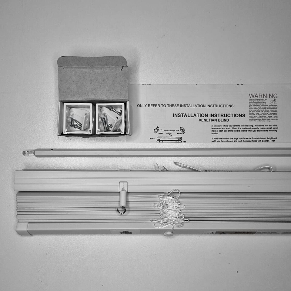 image 1 of FURNISHED Wood Effect PVC Trimmable 25mm Slat Venetian Window Blinds | Brown | Teak | (W) 95cm x (L) 210cm