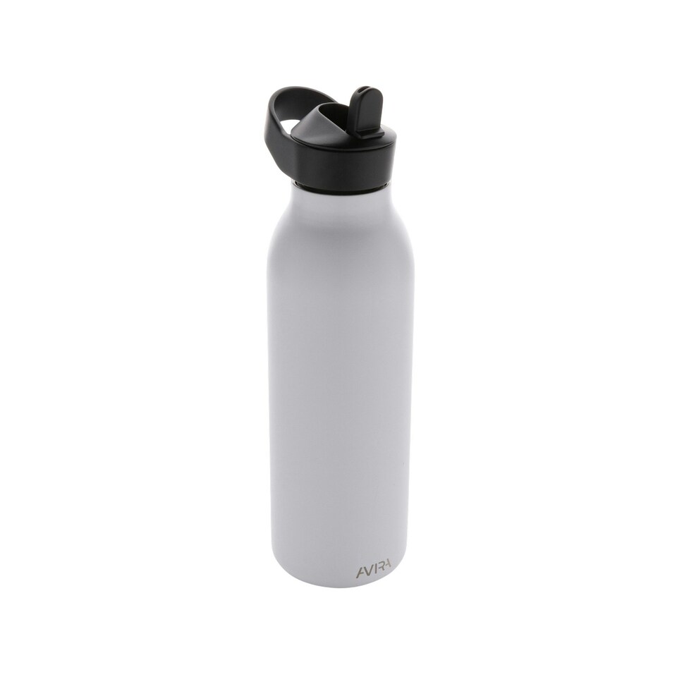 image 1 of Avira Ara Flip Top Recycled Stainless Steel 500ml Water Bottle - White - One Size White | One Size