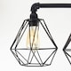 image 4 of ValueLights Luiggi 5 Way Black Ceiling Bar Diablo Black Wire Shades and Bulbs