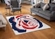 image 2 of Red & Blue Rose Print Rug | Multi