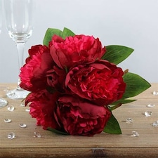 Red Arundel Peony Bouquet Decoration 25cm
