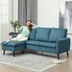 image 2 of HOMCOM 3 Seater Corner Sofa Couch Settee with Chaise Lounge, Blue 