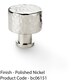 image 2 of Round Hammered Door Knob - Polished Nickel 30mm Diameter Cupboard Pull Handle