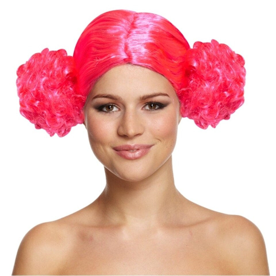 image 1 of Pink Disco Wig with Bunches