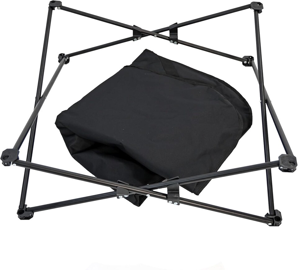 image 1 of Actiaspet Elevated Dog Bed with Steel Frame and Poly-Cotton Padding, Indoor Outdoor Pet Cot Black (L)