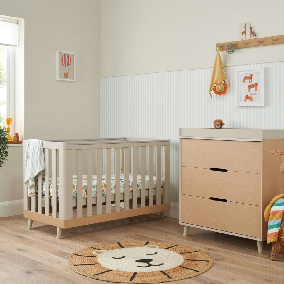 image 1 of Tutti Bambini Hygge Mini 2pc Room Set - Light Oak/White Sand