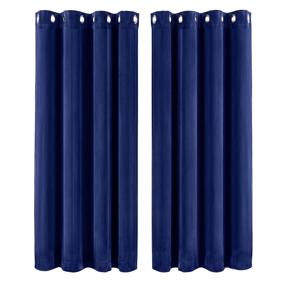 image 1 of Marlow Velvet Blackout Eyelet Curtains with Tie Backs for Home