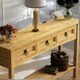 image 2 of Pine Hallway Console Table With 2 Drawers Brown Brown