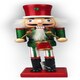 image 8 of 25cm Red & Green Wooden Nutcrackers - 4-Piece Set