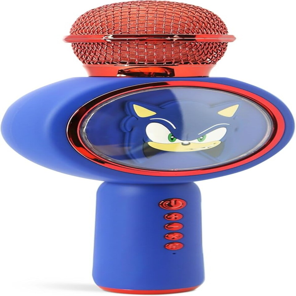image 1 of Sonic The Hedgehog Karaoke Microphone and Wireless Speaker with LED Lights