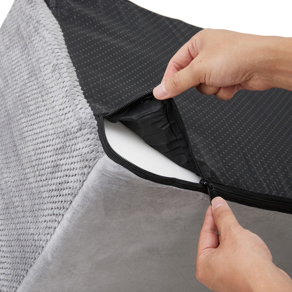 image 1 of Living and Home Non-Slip Pet Steps with Removable Washable Cover for Cats & Dogs | Grey | Grey | 1