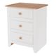 image 4 of Capri White 3 Drawer Pine Nightstand - Country House Style Bedside Cabinet | White | White | One Size | 1