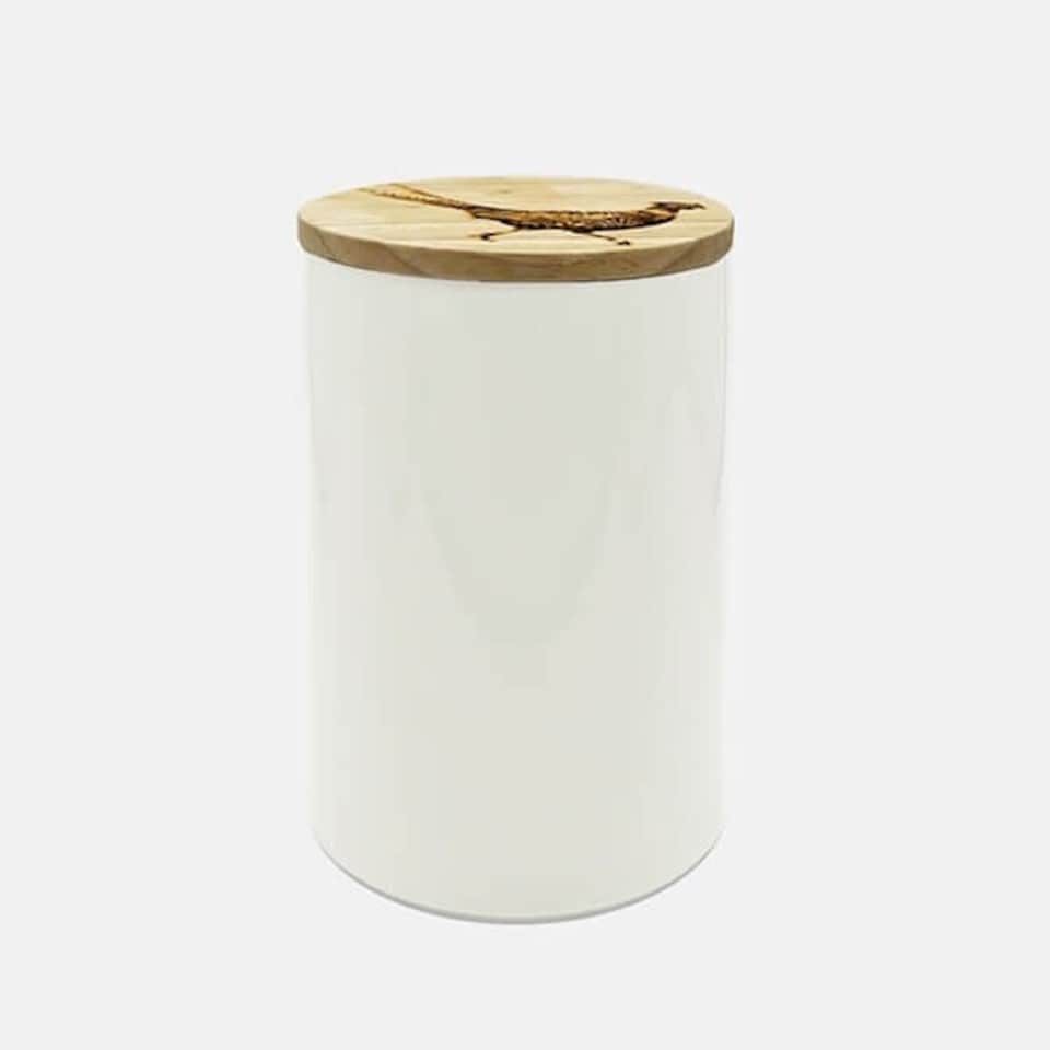 image 1 of The Just Slate Company Pheasant Oak & Ceramic Medium Storage Jar