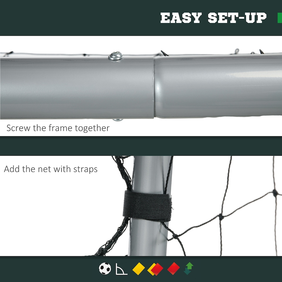 image 1 of SPORTNOW 10ft x 6.5ft Football Goal, Simple Set Up Football Training Net