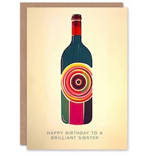 Brilliant Sibster Red White Wine Lover Birthday Card