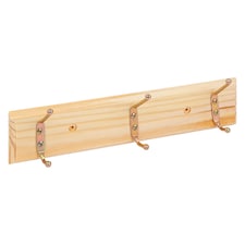 Ashley Wooden Wall-Mounted Coat Rack - 3 Hook - Pine | Brown | Pine | One Size