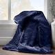 image 1 of Catherine Lansfield Cosy Diamond Faux Fur Soft Blanket Throw | Blue | Navy Blue