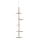image 1 of PawHut Floor to Ceiling Cat Tree 5-Tier Climbing Tower Scratching Post Beige