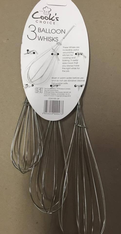 image 1 of Set of 3 Balloon Whisk - Baking Cooking Mixing Assorted Sizes