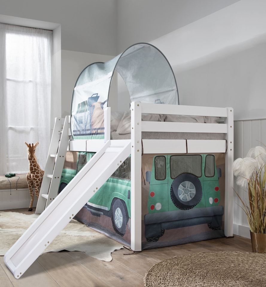 image 1 of Moro Cabin Bed Midsleeper with Slide & Safari Overland Off Road Package in White