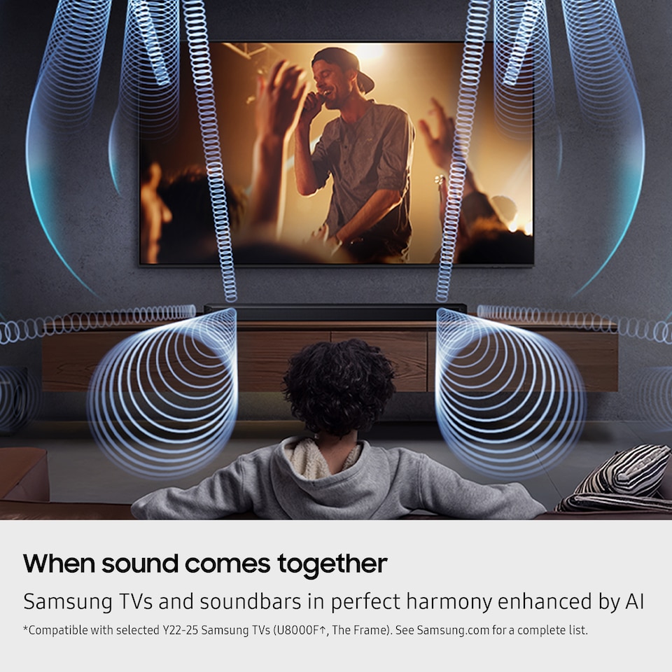 image 1 of Samsung HW-Q800F/XU, 5.1.2 channels, 400 W, DTS 5.1, DTS Express, DTS-HD Master Audio, DTS:X, Dolby Atmos, Dolby Digital Plus, Dolby TrueHD, 400 W, Active subwoofer, Wireless | Black | Black