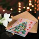 image 4 of Colourful Abstract Geometric Tree Painting Xmas Blank Christmas Card