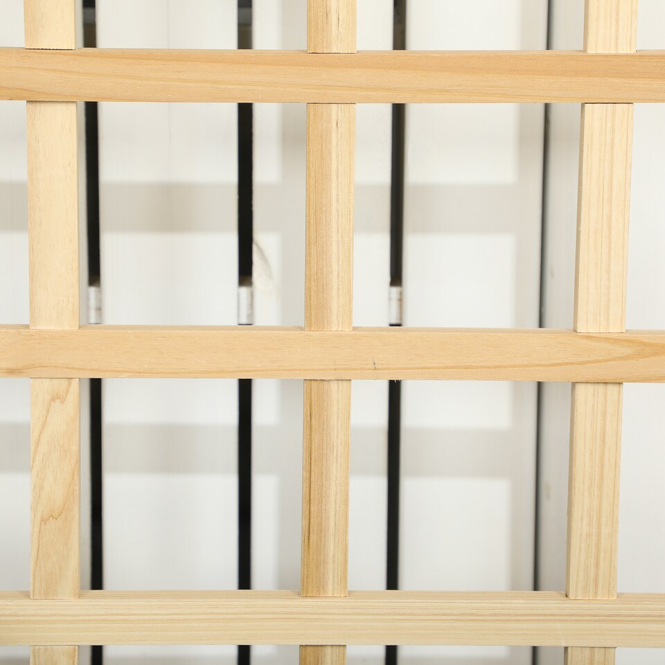 image 1 of Outsunny Wooden Garden Planters with Trellis for Vine Climbing Plants, Natural