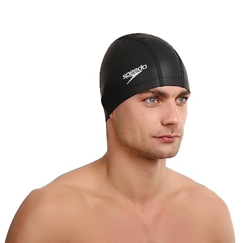 image 1 of Speedo Unisex Long Hair Cap | Swim Cap | Snag Free | Easy-On, Black, One Size