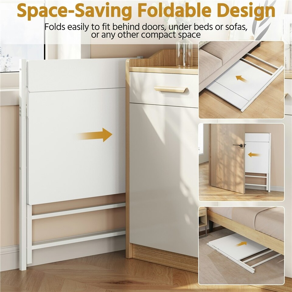 image 1 of Yaheetech 2-Tier Foldable Computer Desk w/ Monitor Shelf