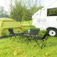 image 7 of Outsunny 4 Piece Foldable Camping Table and Chairs Set, Portable Picnic Table with 3 Chairs, Cup Holders and Carrying Bag, Outdoor Lightweight Table Set for BBQ, Picnic, Parties, Olive Green