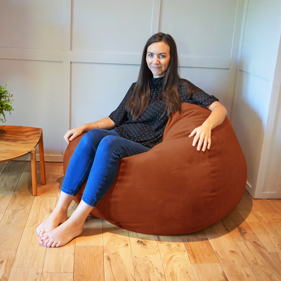 image 1 of rucomfy Indoor Adults Classic Slouchbag Bean Bag Chair - Velvet Seat
