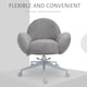 image 4 of HOMCOM Fluffy Leisure Chair Office Chair with Backrest Armrest Wheels Grey