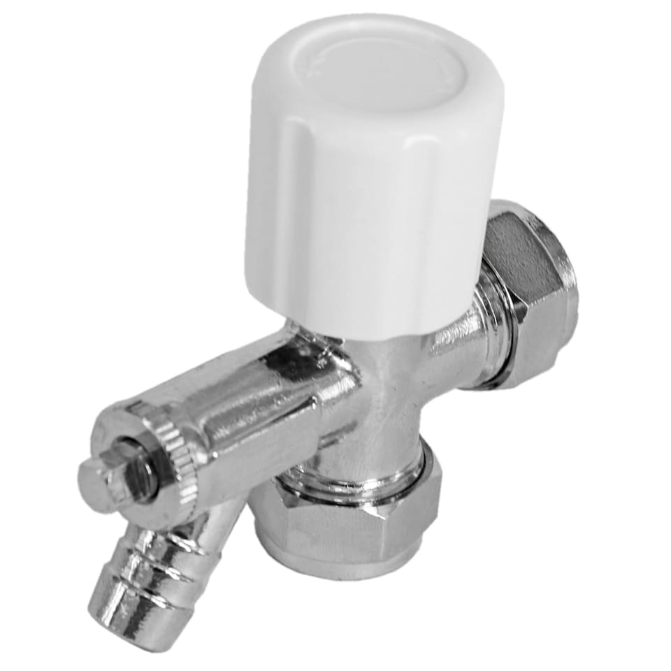 image 1 of SPARES2GO Thermostatic Radiator Valve Chrome Rad Valves Set Drain Off Lockshield
