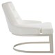 image 4 of Interiors by Premier Luxurious Ivory Faux Leather Dining Chair, Modern Chair With Button Tufted Backrest, Silver Finished Chair White