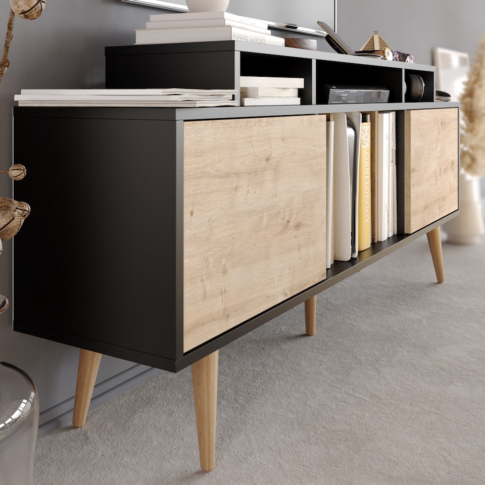 image 1 of Decorotika Char  TV Unit for TVs up to 72 inches