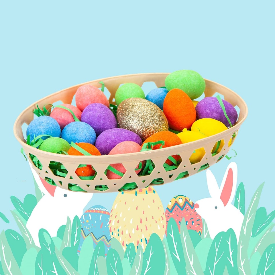 image 1 of PMS Easter Basket Golden Egg Hunt Set 4.5cm x 20.5cm Multicolour