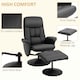 image 5 of HOMCOM PU Leather Armchair and Footrest Swivel Recliner w/ Ottoman Black