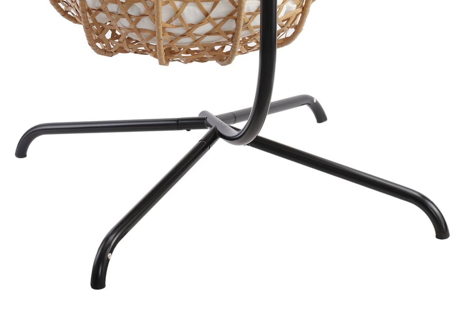 image 1 of URBNLIVING Rattan Hanging Egg Chair With Stand Indoor Outdoor