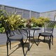 image 3 of Charles Bentley Cast Aluminium Bistro Table and 2 Chairs Set Black Outdoor Table