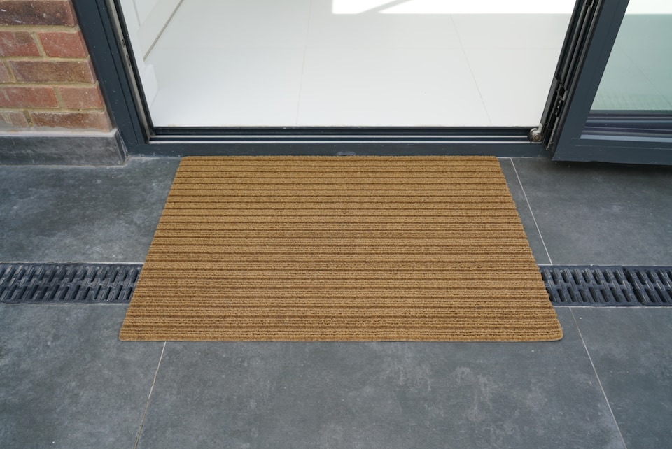 image 1 of Non Slip Coir Style Heavy Duty Rubber Back Door Mats