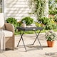 image 8 of Outsunny Folding Square Rattan Coffee Table w/ Steel Frame Bistro Garden Black