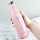 image 3 of Personalised Name Only Pink Metal Insulated Drinks Bottle