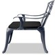 image 4 of Centurion Supports OSHOWA Luxurious Garden and Patio Table and 2 Large Chairs with Armrests Cast Aluminium Bistro Set - Grey with Black Cushions