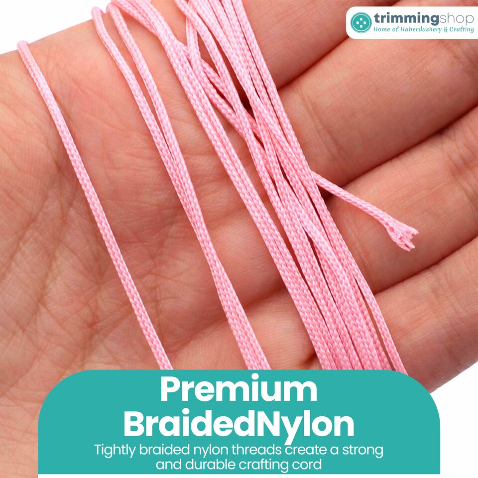 image 1 of Nylon Cord for Jewellery Making, Strong Braided Nylon Thread - 1.2mm x 10m